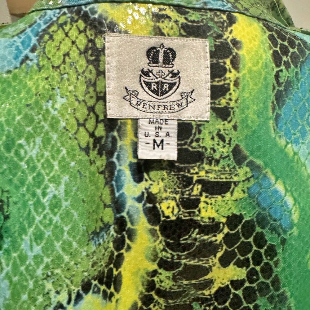 Nwt‎ Renfrew Sz M Multi Color Sheen Poly Spandex Lt Weight Jacket - Picture 11 of 11